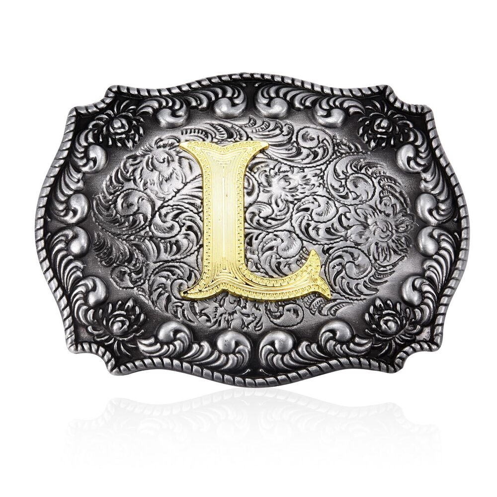 6628 Western Initial Letters Belt Buckle ABCDEFG to Z Alphabet Letters Belt
